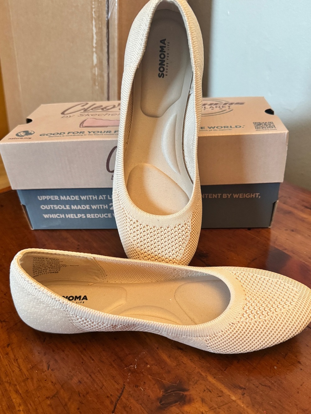 Sonoma Knit Ballet Flats in Light Beige